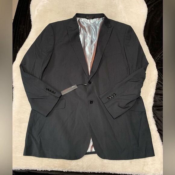 New Fubu Collection Mens Black White Striped Button Blazer Jacket Size‎ 50L - Picture 1 of 10